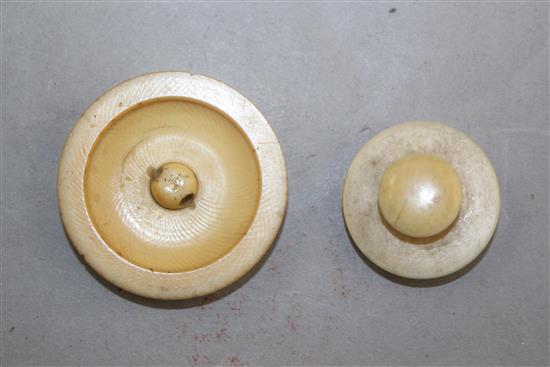 Four Japanese ivory carvings, late 19th / early 20th century, 5.4cm (4)